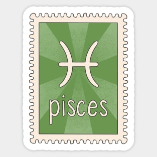 Pisces Zodiac Sign Stamp Sticker